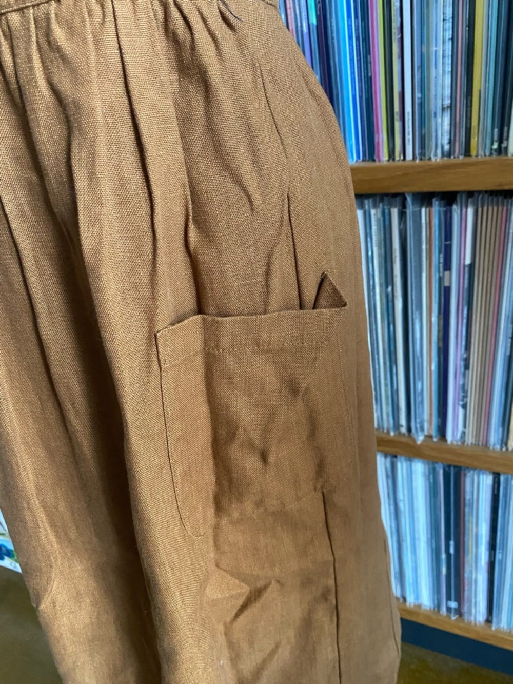 EUC SEZANE - Women’s Brown Linen Midi Dress with Pockets - Size 38EU - Picture 2 of 7